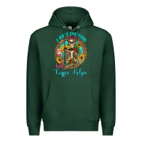 Sports Green i hate everyone but coffee helps western skeleton coffee sunflowers Premium Hoodie - Artiststas