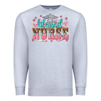 Heather Grey blessed nurse Premium Sweatshirt - texasbilliewilder