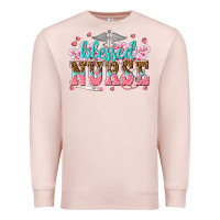Pale Pink blessed nurse Premium Sweatshirt - texasbilliewilder