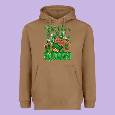 Heavyweight Hoodie green ribbon liver cancer afro girl sneakers