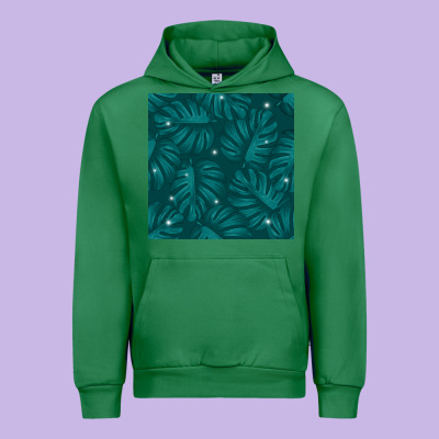 Tropical  Leaves Seamless Pattern Urban Hoodie Designed By Bundleandbundleshop