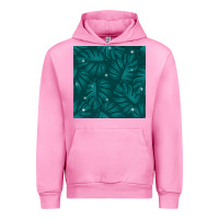 Fuchsia Pink Tropical  Leaves Seamless Pattern Urban Hoodie - BundleAndBundleShop