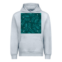 Heather Grey Tropical  Leaves Seamless Pattern Urban Hoodie - BundleAndBundleShop
