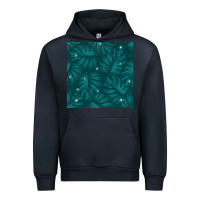Navy Tropical  Leaves Seamless Pattern Urban Hoodie - BundleAndBundleShop