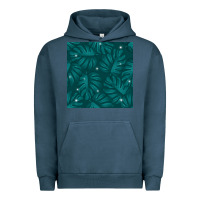 Pigment Midnight Navy Tropical  Leaves Seamless Pattern Urban Hoodie - BundleAndBundleShop