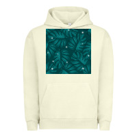 Pigment Pistachio Tropical  Leaves Seamless Pattern Urban Hoodie - BundleAndBundleShop