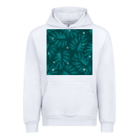 White Tropical  Leaves Seamless Pattern Urban Hoodie - BundleAndBundleShop