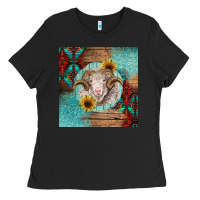 Black western merino Ladies Tee - BarkalooDesign