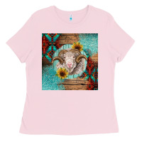 Bubblegum Pink western merino Ladies Tee - BarkalooDesign