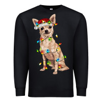 Black Chihuahua with christmas lights Premium Sweatshirt - RanaPortraitStore