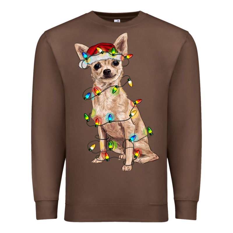 Chihuahua With Christmas Lights Premium Sweatshirt by RanaPortraitStore | Teevron