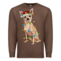 Chestnut Chihuahua with christmas lights Premium Sweatshirt - RanaPortraitStore