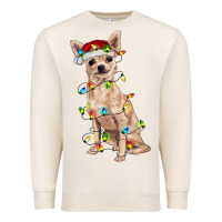 Sandshell Chihuahua with christmas lights Premium Sweatshirt - RanaPortraitStore