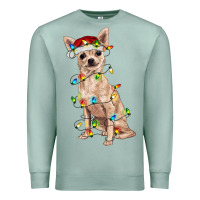 Seafoam Chihuahua with christmas lights Premium Sweatshirt - RanaPortraitStore