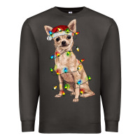 Smoke Chihuahua with christmas lights Premium Sweatshirt - RanaPortraitStore