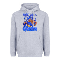 Heather Grey fight like a queen navy blue colon cancer afro gir Heavyweight Hoodie - RanaPortraitStore