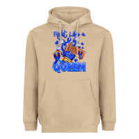 Mushroom fight like a queen navy blue colon cancer afro gir Heavyweight Hoodie - RanaPortraitStore