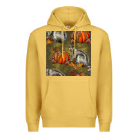 Antique Gold squirrel pumpkin seamless Premium Hoodie - BundleAndBundleShop