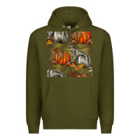 Army Green squirrel pumpkin seamless Premium Hoodie - BundleAndBundleShop