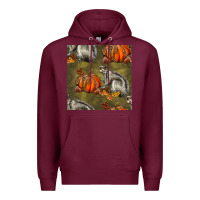 Burgundy squirrel pumpkin seamless Premium Hoodie - BundleAndBundleShop