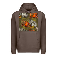 Coffee squirrel pumpkin seamless Premium Hoodie - BundleAndBundleShop