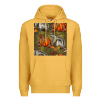 Mustard squirrel pumpkin seamless Premium Hoodie - BundleAndBundleShop