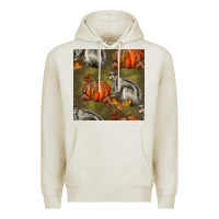 Oatmeal Heather squirrel pumpkin seamless Premium Hoodie - BundleAndBundleShop