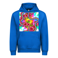 Cobalt tie dye floral seamless pattern Urban Hoodie - BundleAndBundleShop