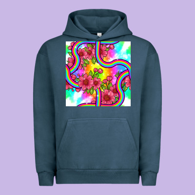 Tie Dye Floral Seamless Pattern Urban Hoodie Designed By Bundleandbundleshop