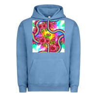 Pigment Pebble Blue tie dye floral seamless pattern Urban Hoodie - BundleAndBundleShop
