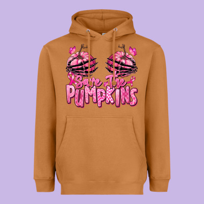 Heavyweight Hoodie save the pumpkins breast cancer