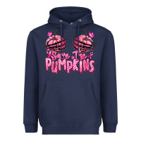 Navy save the pumpkins breast cancer Heavyweight Hoodie - RanaPortraitStore