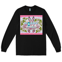 Black happy easter bunny Long Sleeve Tee - BarkalooDesign