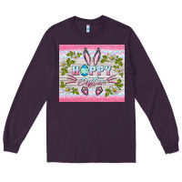 Plum happy easter bunny Long Sleeve Tee - BarkalooDesign