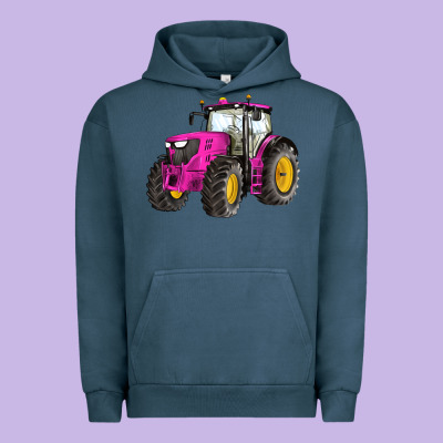 Western Farm Tractor Pink Urban Hoodie Designed By Artiststas