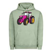 Pigment Oil Green western farm tractor pink Urban Hoodie - Artiststas