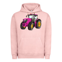 Pigment Salmon western farm tractor pink Urban Hoodie - Artiststas