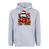 Heather Grey christmas bus driver Heavyweight Hoodie - Zillion Design Studio