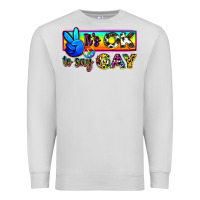 Dove Grey it's ok to say gay Premium Sweatshirt - Zillion Design Studio