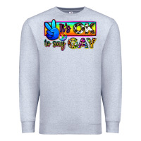 Heather Grey it's ok to say gay Premium Sweatshirt - Zillion Design Studio