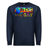 Navy it's ok to say gay Premium Sweatshirt - Zillion Design Studio