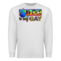 Oatmeal Heather it's ok to say gay Premium Sweatshirt - Zillion Design Studio