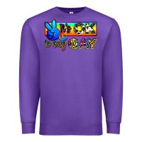 Purple it's ok to say gay Premium Sweatshirt - Zillion Design Studio