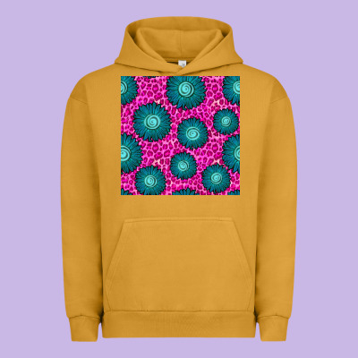 Floral Pink Leopard Seamless Pattern Urban Hoodie Designed By Bundleandbundleshop