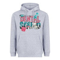 Heather Grey dental squad with cowhide Heavyweight Hoodie - texasbilliewilder