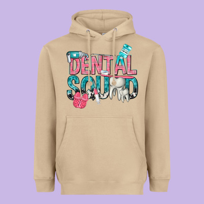 Heavyweight Hoodie dental squad with cowhide