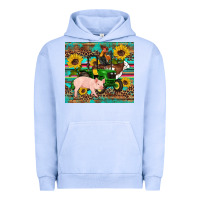Pigment Grape Ice western farm tractor pig rooster cow sunflowers Urban Hoodie - Artiststas