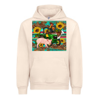 Sandshell western farm tractor pig rooster cow sunflowers Urban Hoodie - Artiststas