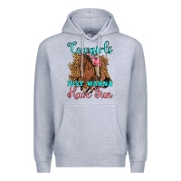 Heather Grey cowgirls just wanna have fun Premium Hoodie - Artiststas