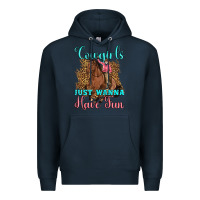Navy cowgirls just wanna have fun Premium Hoodie - Artiststas